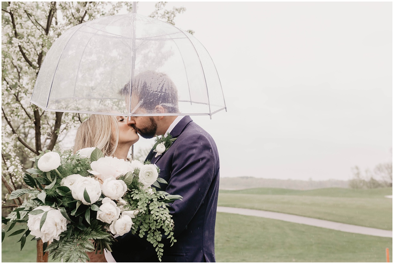 wedding day rain umbrella