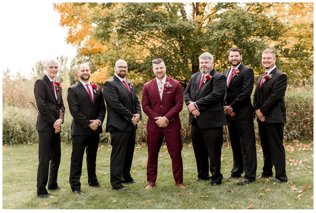 burgundy groom suit color