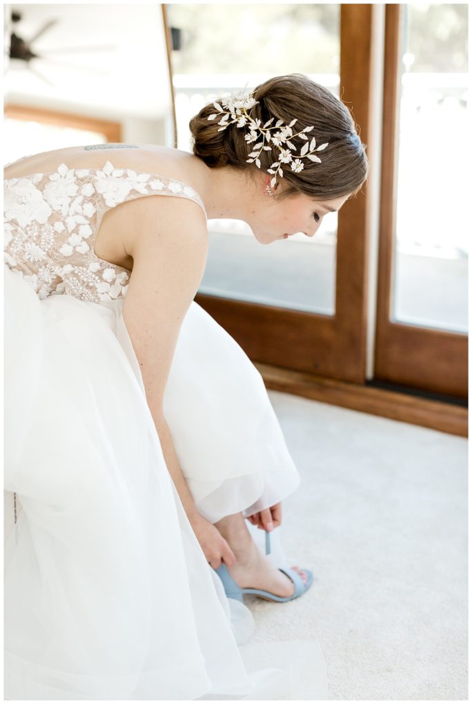 Bridal hairpiece and Effie's Bridal Shop wedding dress