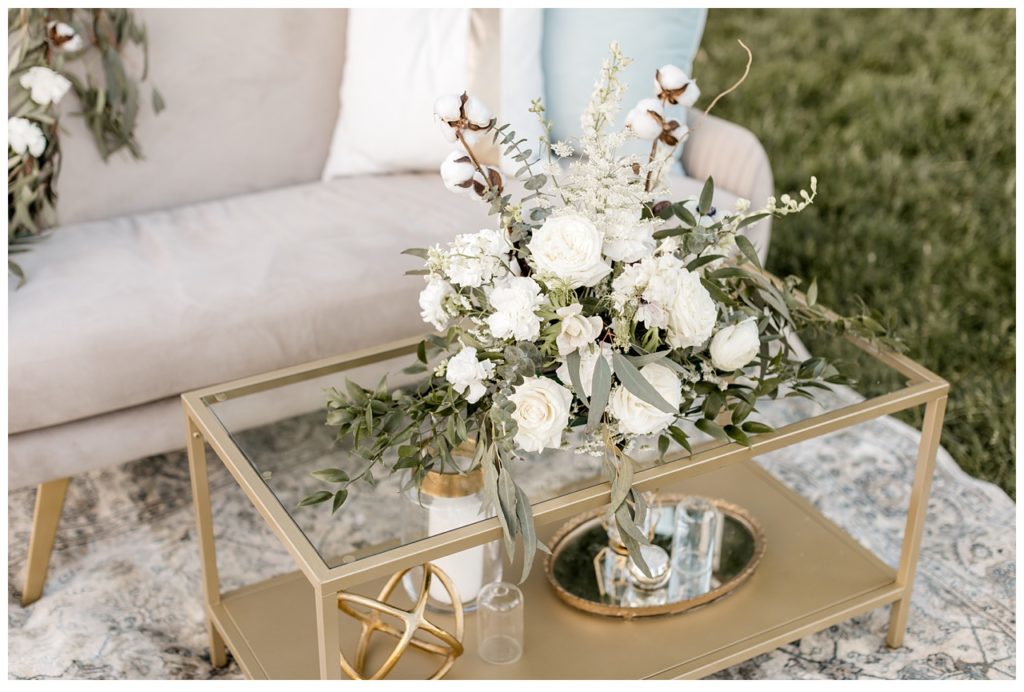 Cotton Wedding flower arrangement