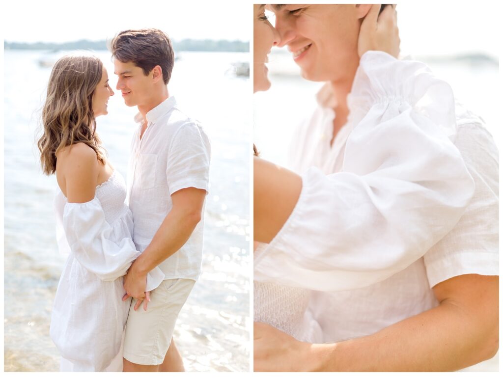 romantic beach engagement photos